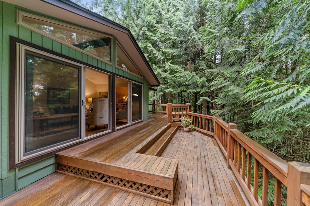 Custom covered wood deck and outdoor living space